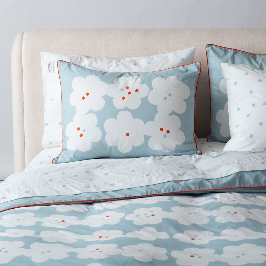 Paper Flower Pillow Sham::blue::hover