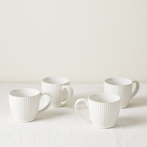Five Two Stoneware Fluted Dinnerware, Set of 4