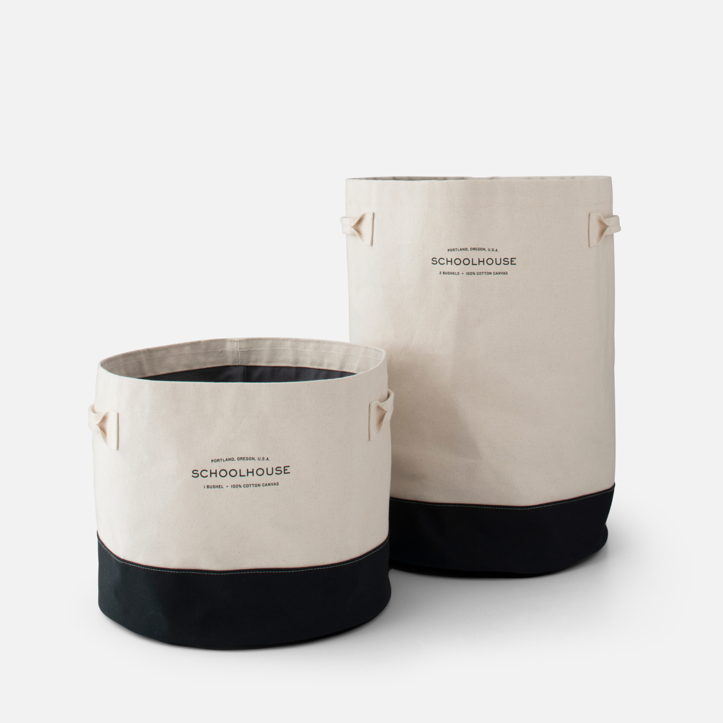 large and small canvas tote baskets