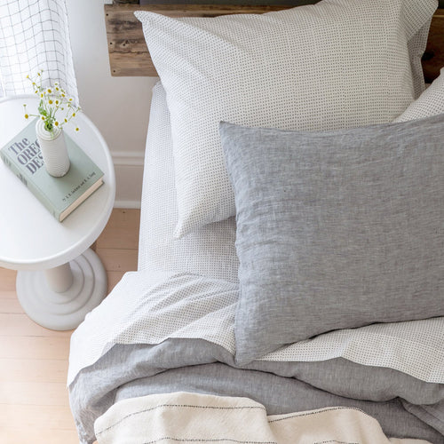Gray Dot Percale Pillow Case, Set of 2